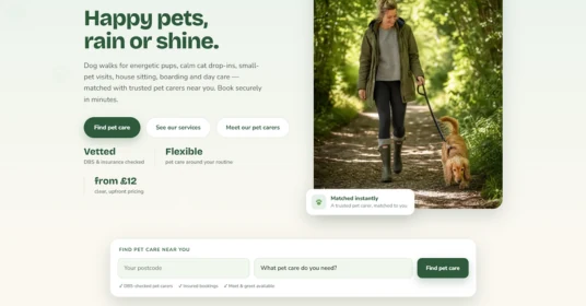 The Paws & Claws website