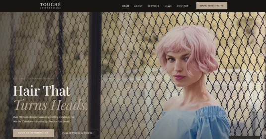 The Touché Hair Caterham website